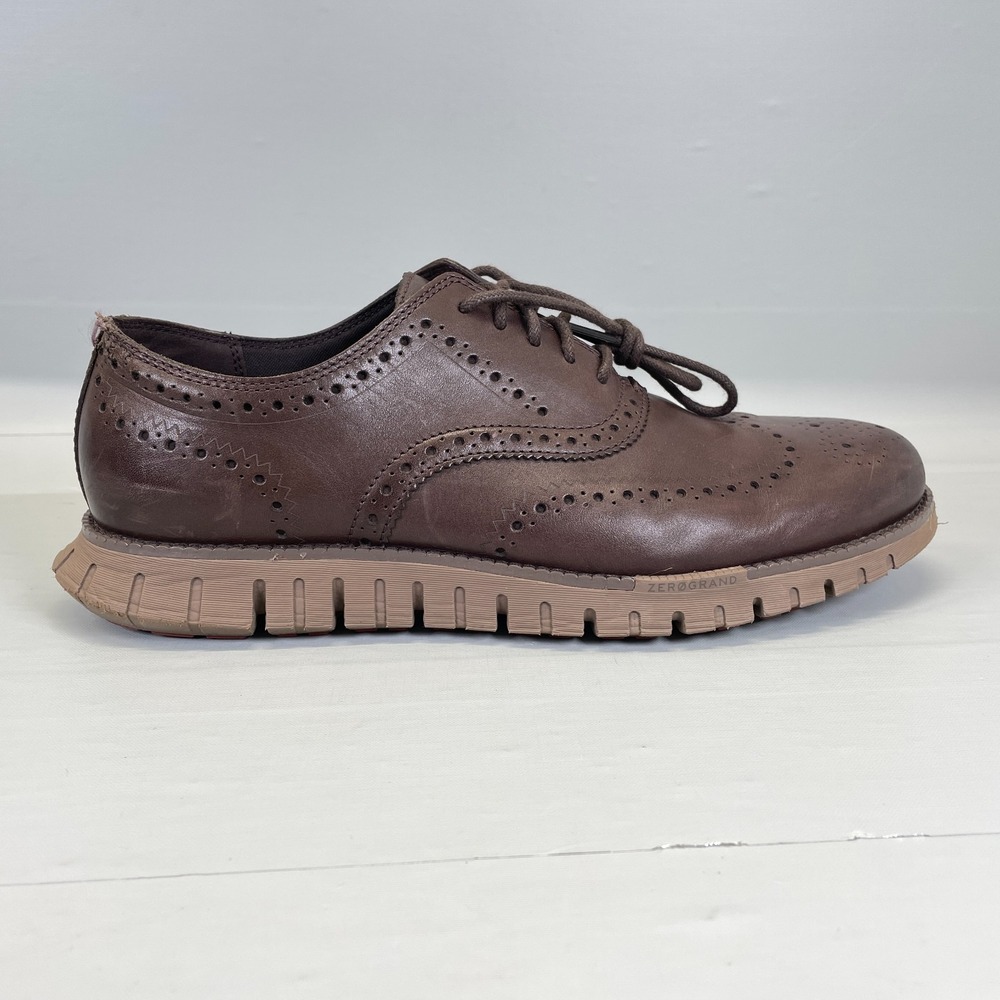 Cole Haan Zerogrand Wingtip Oxford Shoes Mens Size 9.5 M Brown Leather Lace Up